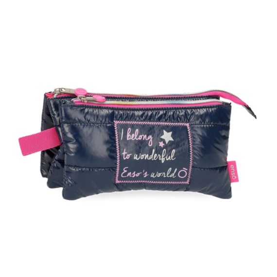 Estojo Escolar Triplo Enso MAKE A WISH Azul Escuro | Ref. 186.9194321