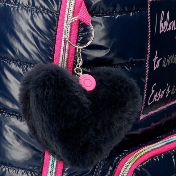 Mochila Escolar Adapt. 42cm c/ Carro Enso MAKE A WISH Azul Escuro | Ref. 186.91923T1 Mochila Escolar Adapt. 42cm c/ Carro Enso MAKE A WISH Azul Escuro | Ref. 186.91923T1