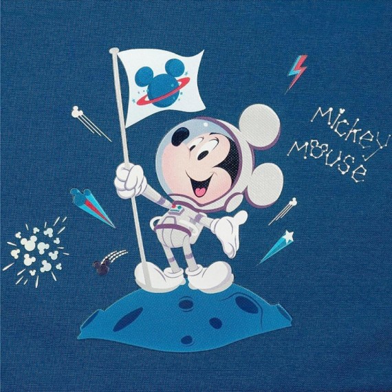 Estojo Escolar Duplo Compartimento Mickey ON THE MOON Azul | Ref. 186.2264221