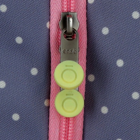 Mochila Escolar Adapt. 2C. 46cm C/ Carro Enso DAISY Azul | Ref. 186.92525T1