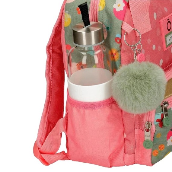 Mochila Escolar Adapt. 38cm c/ Carro Enso NATURE Rosa | Ref. 186.92822T2