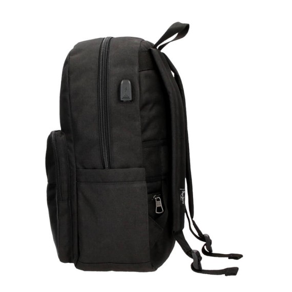 Mochila Adapt. 44cm para Portátil 15.6” Pepe Jeans SCRATCH Preta | Ref. 186.7842321