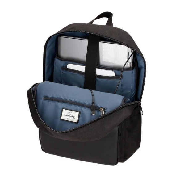 Mochila Adapt. 44cm para Portátil 15.6” Pepe Jeans SCRATCH Preta | Ref. 186.7842321