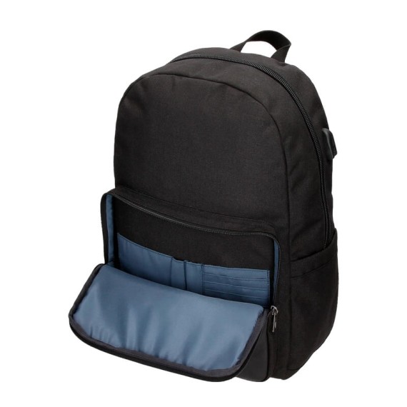 Mochila Adapt. 44cm para Portátil 15.6” Pepe Jeans SCRATCH Preta | Ref. 186.7842321