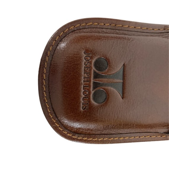 Chinelos de Quarto em Pele N.º 43 JOSEPH LOUIS Castanho | Ref. 324.9045C43