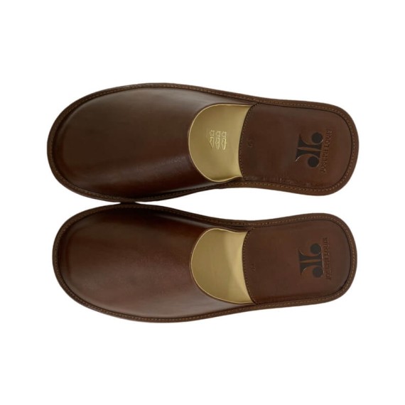 Chinelos de Quarto em Pele N.º 41 JOSEPH LOUIS 9024 Castanho | Ref. 324.9024C41