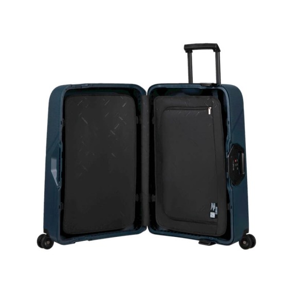 Samsonite Mala de Viagem / Trolley Médio 69cm 4 Rodas MAGNUM ECO Azul Escuro | Ref. 92KH200201
