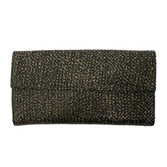 Carteira de Senhora Grande Abílio & Gomes Preto c/ Castanho | Ref. 245.AG007