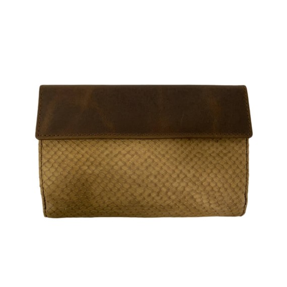 Carteira de Senhora Pequena Abílio & Gomes Castanho c/ Camel | Ref. 245.AG005CC