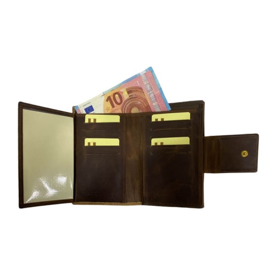 Carteira de Senhora Pequena Abílio & Gomes Castanho c/ Camel | Ref. 245.AG005CC