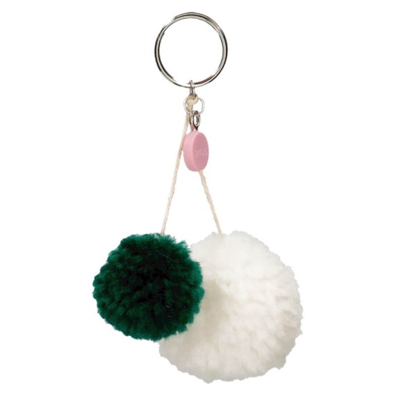Porta-Chaves Enso Pompom Verde/Branco | Ref. 186.9350228