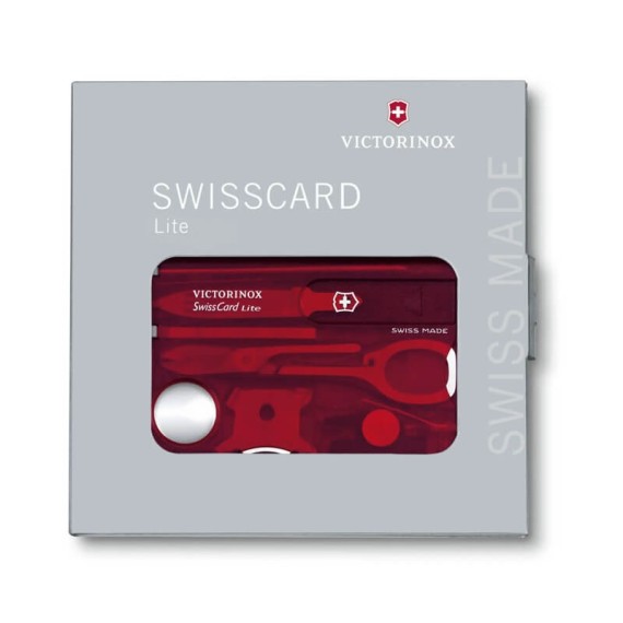 Swiss Card Lite c/ LED Victorinox Vermelho Translúcido | Ref. 320.07300.T Swiss Card Lite c/ LED Victorinox Vermelho Translúcido | Ref. 320.07300.T