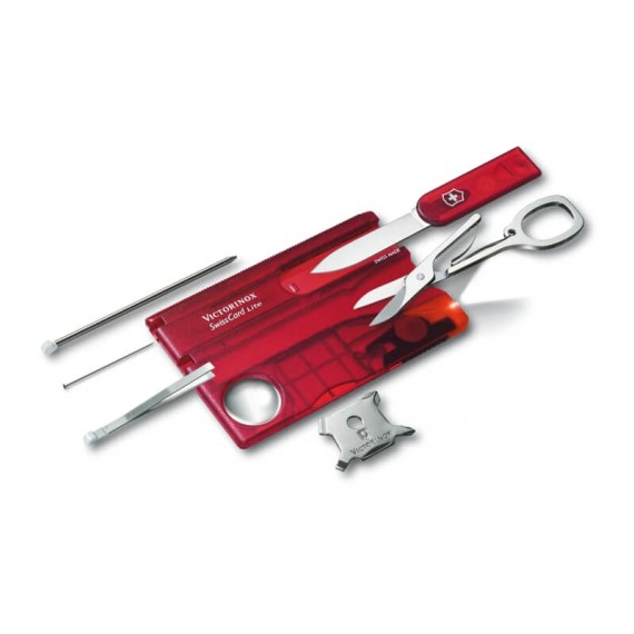 Swiss Card Lite c/ LED Victorinox Vermelho Translúcido | Ref. 320.07300.T Swiss Card Lite c/ LED Victorinox Vermelho Translúcido | Ref. 320.07300.T