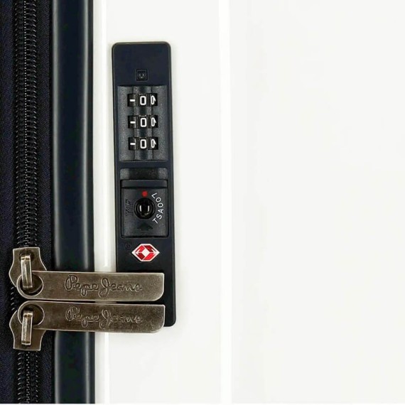 Mala/Trolley de Cabine 55cm 4 Rodas Spinner Pepe Jeans ALBERT Bege | Ref. 186.7419325