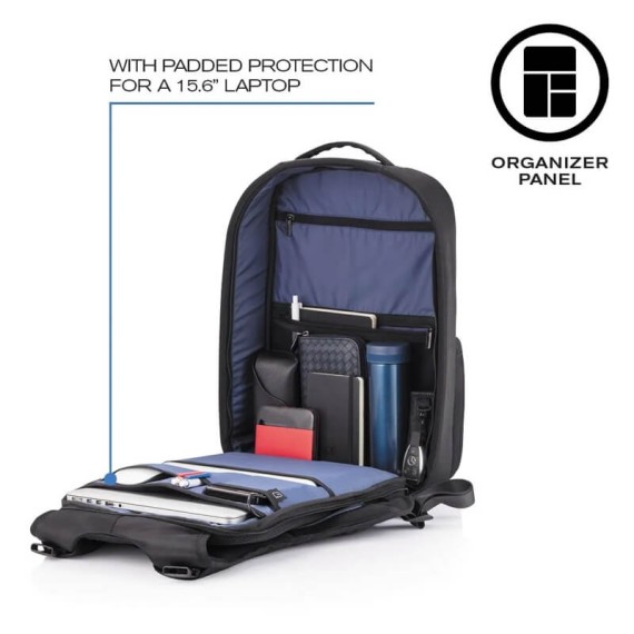 XD Design Mochila Anti-Roubo Expansível Flex Gym Bag Preta | Ref. 309.P705801