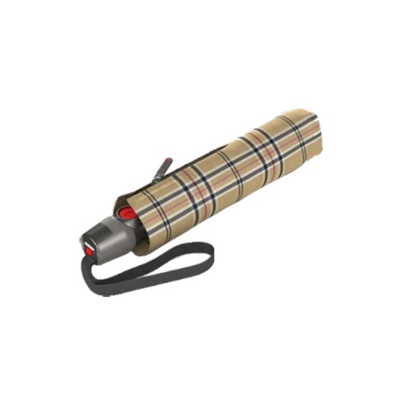 Guarda-Chuva KNIRPS Dobrável T.200 Médio Duomatic Check Beige | Ref. 300.9532015390