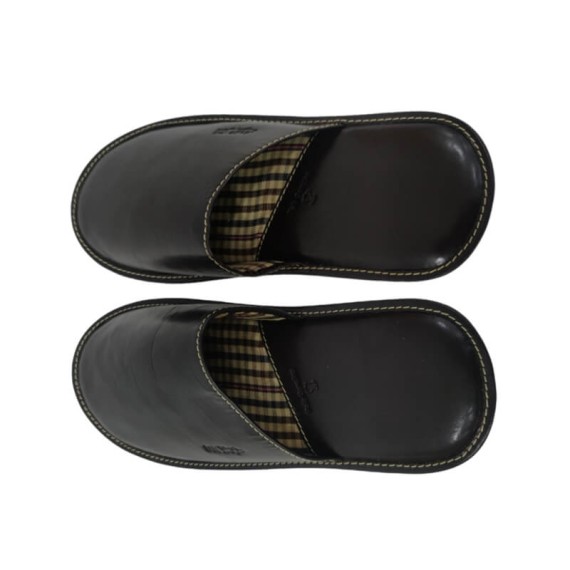 Chinelos de Quarto em Pele N.º 41 ARCE Castanho | Ref. 163.70801-41