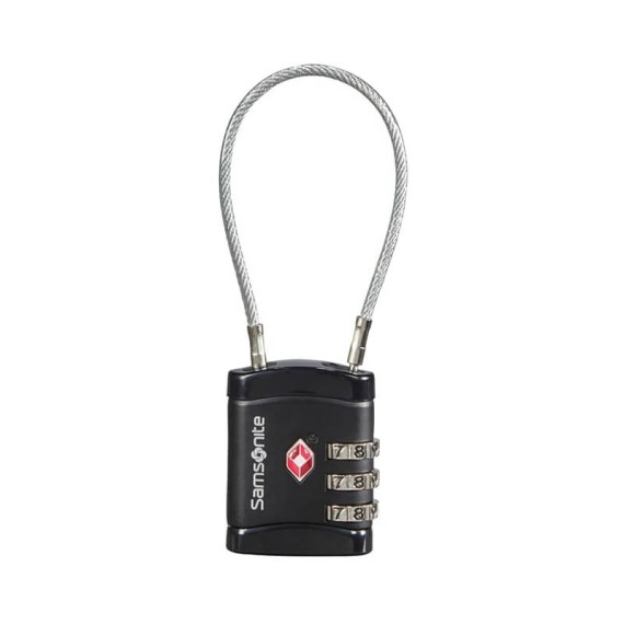 Samsonite ACESSÓRIOS Cadeado c/ Cabo 3 Dígitos TSA Preto | Ref. 92CO104109