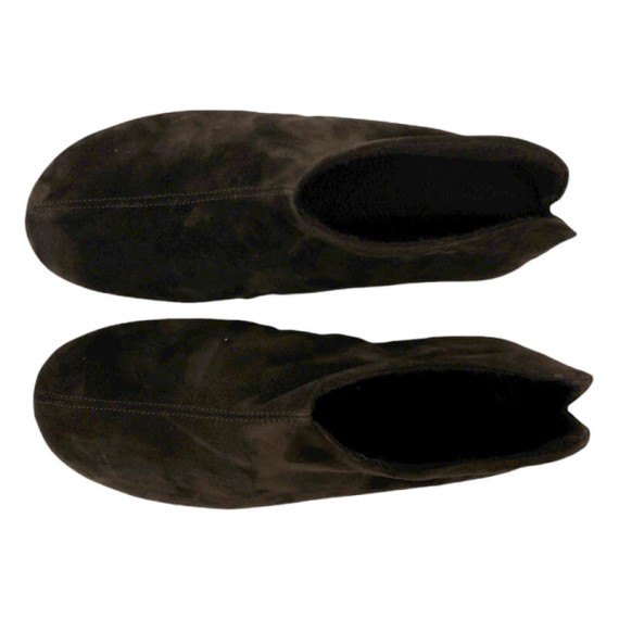 Chinelos de Quarto em Pele Castanho Tamanho 43 | Ref. 318.2157C43