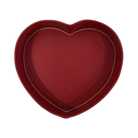 Despeja Bolsos Coração Grande em Pele Genuína Vermelho | Ref. 41.943-5
