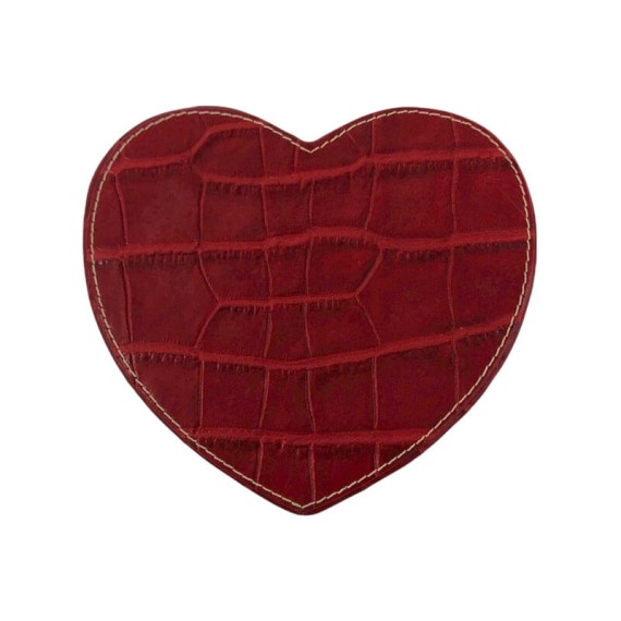 Despeja Bolsos Coração Médio Croco em Pele Genuína Vermelho | Ref. 41.942-3