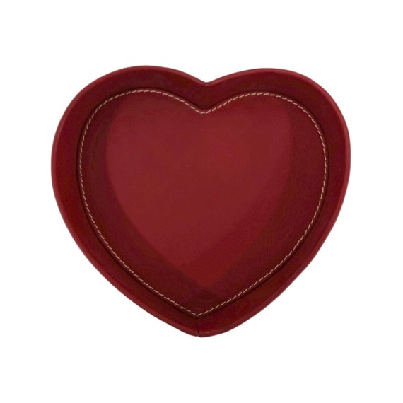 Despeja Bolsos Coração Médio em Pele Genuína Vermelho | Ref. 41.942-2