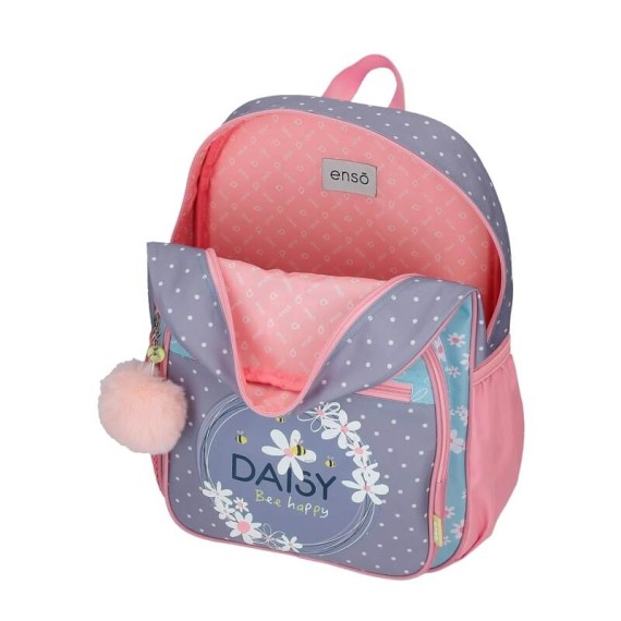 Mochila Escolar Adapt. 38cm C/ Carro Enso DAISY Azul | Ref. 186.92522T1
