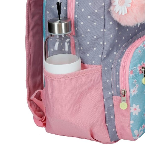 Mochila Escolar Adapt. 38cm C/ Carro Enso DAISY Azul | Ref. 186.92522T1