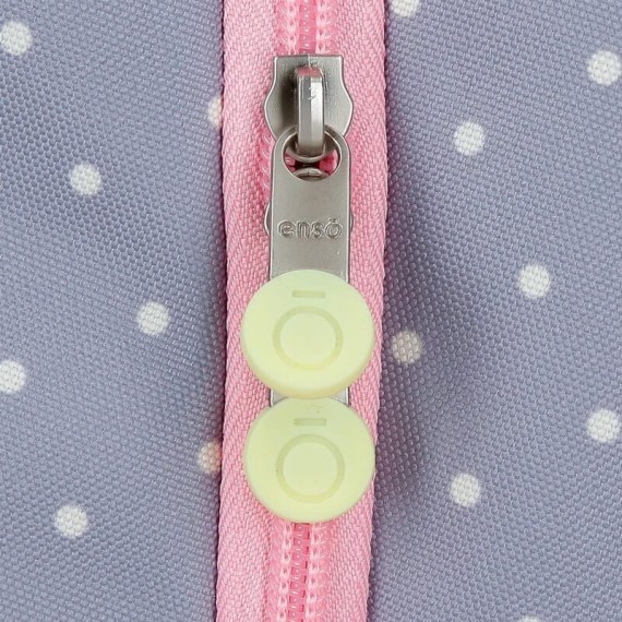 Mochila Escolar Adapt. 38cm C/ Carro Enso DAISY Azul | Ref. 186.92522T1