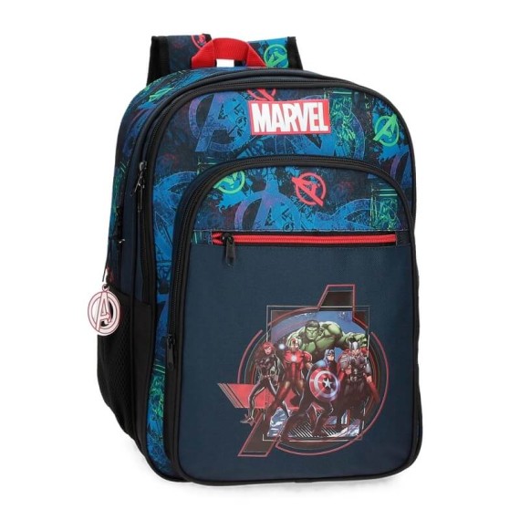 Mochila Escolar Adapt. 40cm 2C Marvel ON THE WARPATH Azul | Ref. 186.24625D1