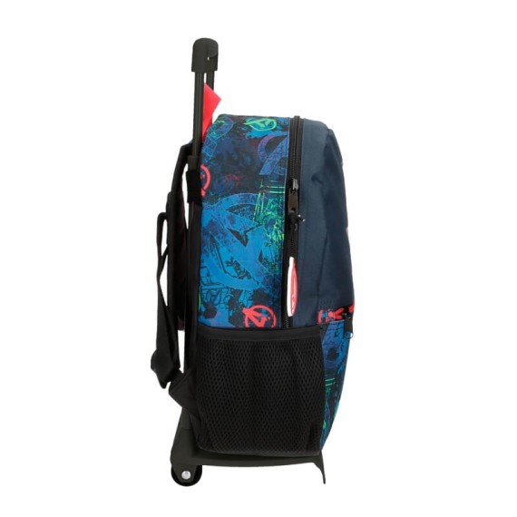 Mochila Pré-Escolar Adapt. 32cm c/ Carro Marvel ON THE WARPATH Azul | Ref. 186.24622T1