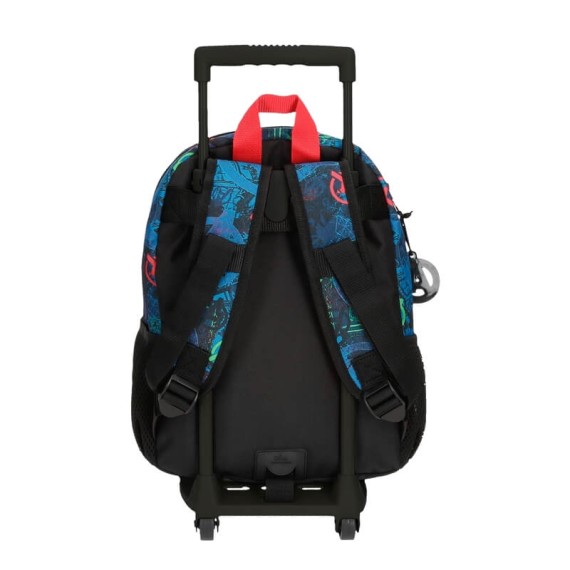 Mochila Pré-Escolar Adapt. 32cm c/ Carro Marvel ON THE WARPATH Azul | Ref. 186.24622T1