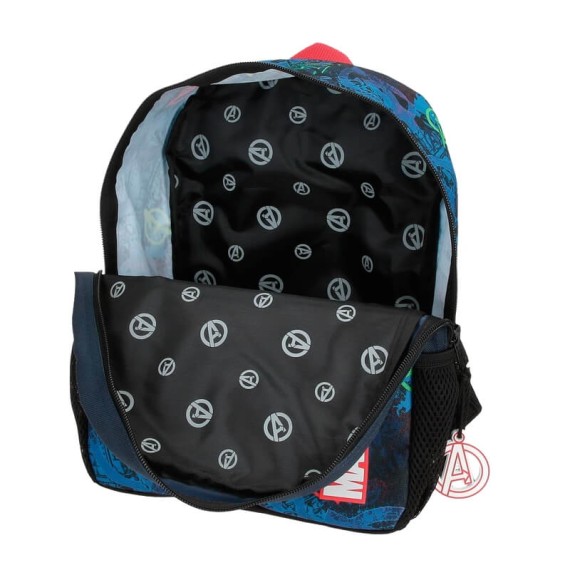 Mochila Pré-Escolar Adapt. 32cm c/ Carro Marvel ON THE WARPATH Azul | Ref. 186.24622T1