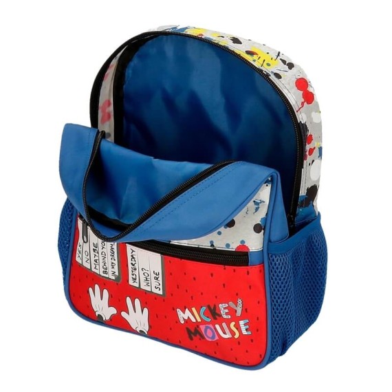 Mochila Pré-Escolar Adap. 28cm c/ Carro Mickey COLOUR MAYHEM Azul | Ref. 186.45721T1