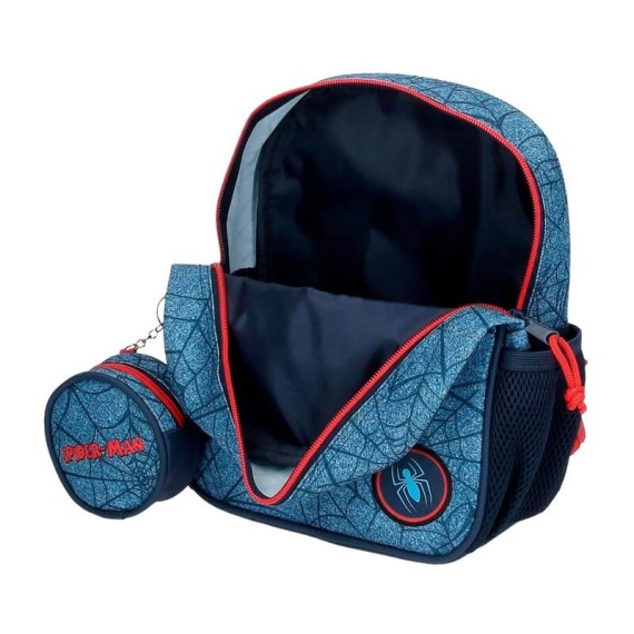 Mochila Infantil Adap. 25cm c/ Carro Spiderman DENIM Azul | Ref. 186.46120T1 Mochila Infantil Adap. 25cm c/ Carro Spiderman DENIM Azul | Ref. 186.46120T1