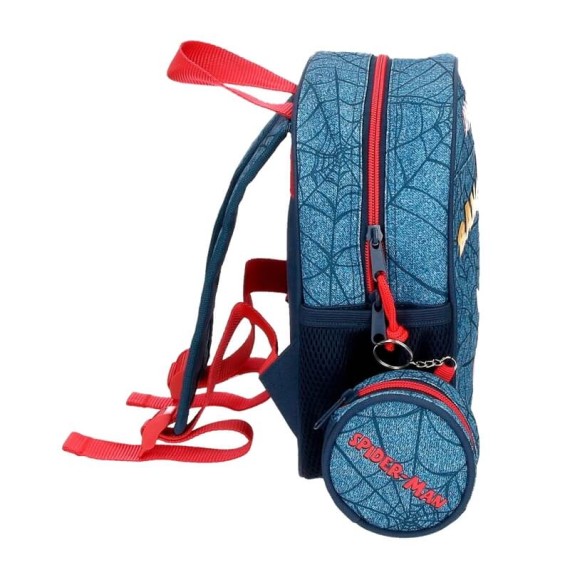 Mochila Infantil Adap. 25cm Spiderman DENIM Azul | Ref. 186.46120D1