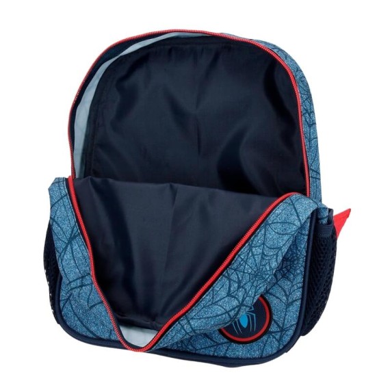 Mochila Pré-Escolar Adap. 28cm Spiderman DENIM Azul | Ref. 186.46121D1