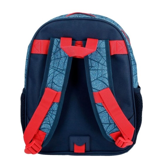 Mochila Pré-Escolar Adap. 33cm Spiderman DENIM Azul | Ref. 186.46122D1