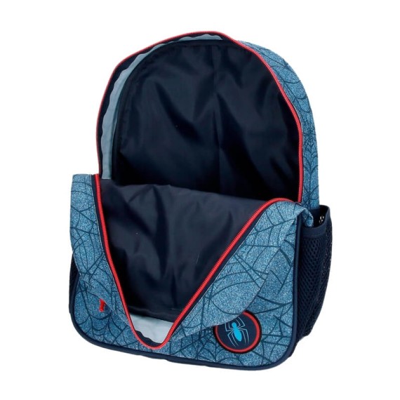 Mochila Pré-Escolar Adap. 33cm Spiderman DENIM Azul | Ref. 186.46122D1