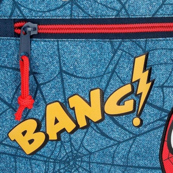 Mochila Pré-Escolar Adap. 33cm Spiderman DENIM Azul | Ref. 186.46122D1