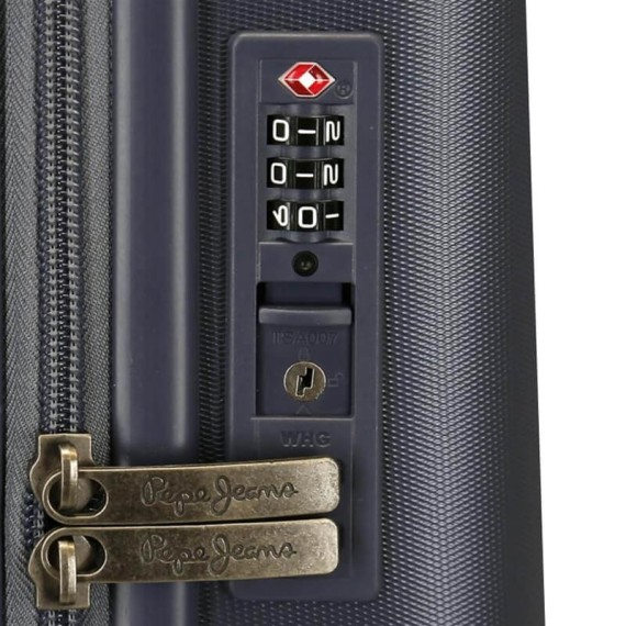 Mala de Cabine / Trolley 55cm 4 Rodas Pepe Jeans HIGHLIGHT Azul Escuro | Ref. 186.7689522A