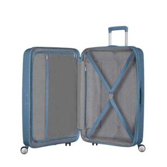 American Tourister Mala de Viagem/ Trolley Médio 67cm 4R EXP SOUNDBOX Azul Pedra | Ref. 9232G00251