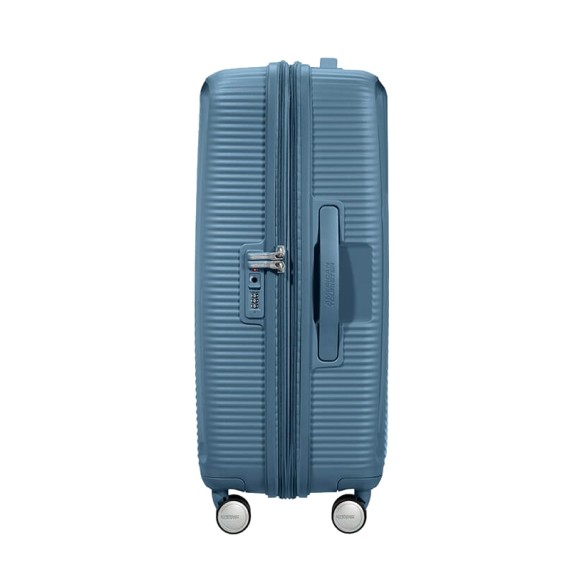 American Tourister Mala de Viagem/ Trolley Médio 67cm 4R EXP SOUNDBOX Azul Pedra | Ref. 9232G00251
