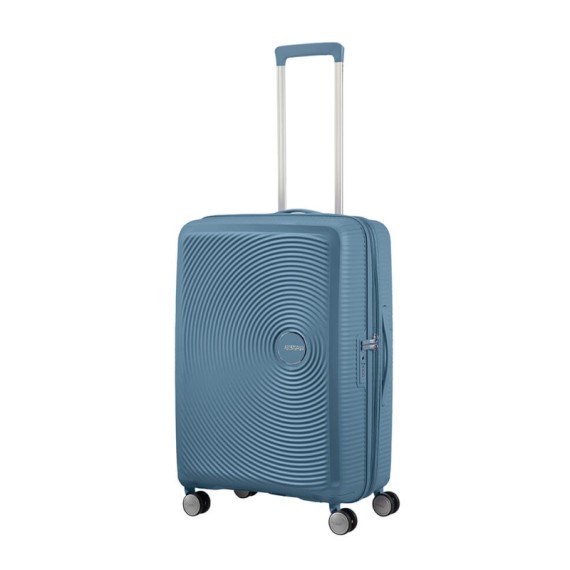 American Tourister Mala de Viagem/ Trolley Médio 67cm 4R EXP SOUNDBOX Azul Pedra | Ref. 9232G00251