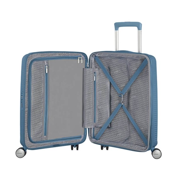 American Tourister Mala de Cabine / Trolley 55cm 4 Rodas Exp SOUNDBOX Azul Pedra | Ref. 9232G00151