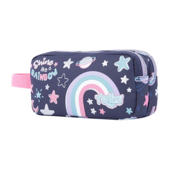Estojo Escolar Duplo Totto SHAINY Azul | Ref. 330.AJ52SHN0012JV