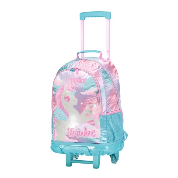 Mochila Trolley Escolar L 49cm, com Rodas Led Totto MOLKY Rosa | Ref. 330.MJ03MOL0038I0
