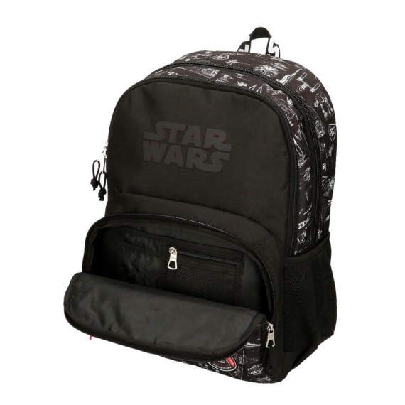 Mochila Escolar Adap. 45cm 2C c/ Carro Star Wars SPACE MISSION Grafite | Ref. 186.24425T1 Mochila Escolar Adap. 45cm 2C c/ Carro Star Wars SPACE MISSION Grafite | Ref. 186.24425T1