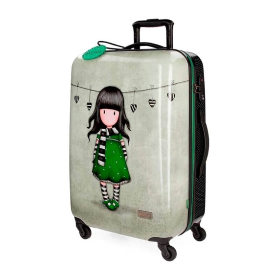 Gorjuss Mala Trolley Médio 67cm 4R Spinner THE LITTLE FRIEND Verde | Ref. 186.3221661B