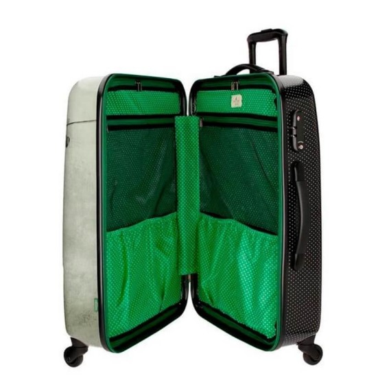 Gorjuss Mala Trolley Médio 67cm 4R Spinner THE LITTLE FRIEND Verde | Ref. 186.3221661B Gorjuss Mala Trolley Médio 67cm 4R Spinner THE LITTLE FRIEND Verde | Ref. 186.3221661B